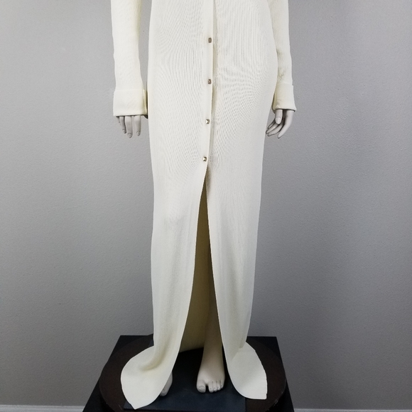 Gauge81 Rubi Luxury Minimalist Ribbed Knit Sweater Ivory Maxi Dress Size Medium - Picture 7 of 16